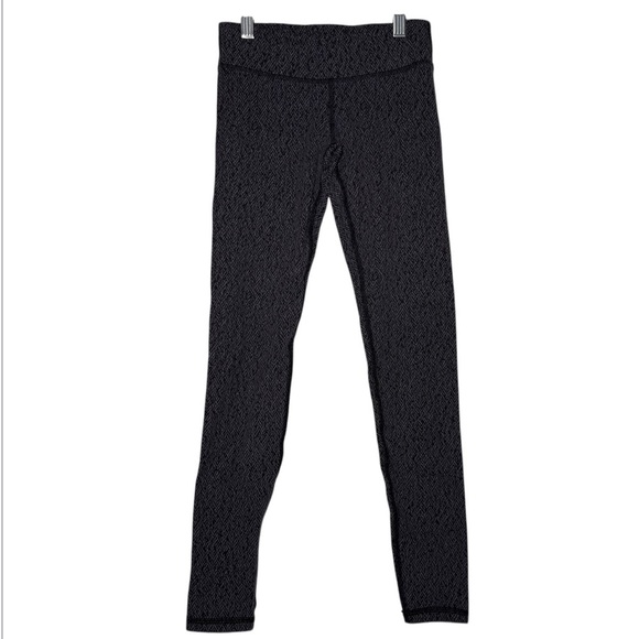 Ivivva Herringbone Pattern Leggings Gray and Black Size 10 Low Rise Stretchy - Picture 1 of 8